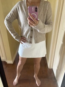 New W Tag Lululemon Alpaca Wool-Blend Cardigan Sweater Sz S Heathered Crepe - Picture 1 of 6