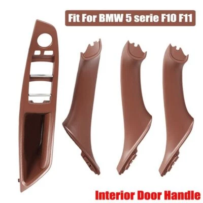 Inner Door Panel Handle Pull Trim Cover Set for BMW 5 Series F10 F11 Red Brown Foto 1 de 4