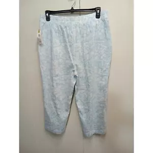 Land N Sea Womens Regular White/Blue Linen Pants (Size Large) Nwt - Picture 1 of 5