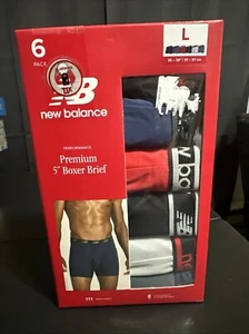 Mens 36-38 L New Balance 6 Pack Performance Premium Boxer Briefs Black Blue Red - Picture 1 of 5
