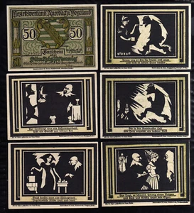 AUERBACH i. VOGTLAND    -  GERMANY NOTGELD - 3 x 50,  3 x 75 PFENNIG - Picture 1 of 2