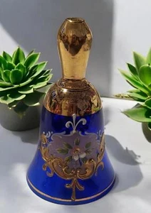 Beautiful Handcrafted Blue Decorative Dinner Bell - 4 Inches Tall - Picture 1 of 10