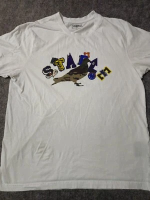 Camiseta blanca con gráfico con logotipo de paloma grapa talla L Foto 1 de 4