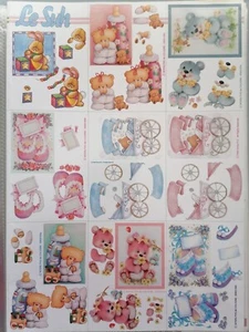 A4 3D DECOUPAGE / PAPER TOLE Sheets for Cardmaking - Le Suh, Perfect for Baby - Picture 1 of 1
