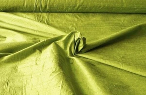 HANDLOOM 100% SILK DUPION 54" WIDTH LIMELIGHT BY HALF MT - Picture 1 of 1