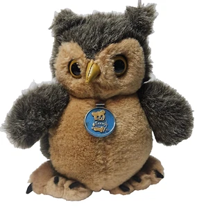 Dakin Wise Old Owl Plush Realistic Pleather Beak Toy Stuffed Animal 9" 1986 - Bild 1 von 11