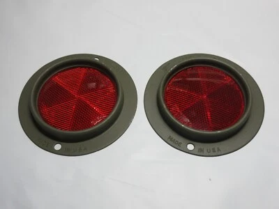 Ford GPW Jeep Willys MB Guide A-2 Reflector "F" Marked Lens - 2 Reflectors - Image 1 of 4