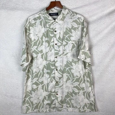 Brandini Le Collezioni Mens Size Lg Silk Short Sleeve Hawaiian Shirt Floral - Image 1 of 4