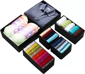 Dresser Drawer Organizer, Foldable Cloth Storage Box Closet Cube Basket Bins Con - Picture 1 of 12