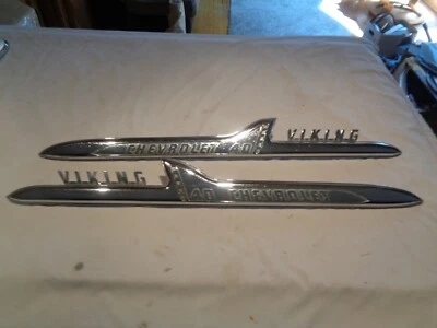 1958 Chevy Viking 40 Big Truck , Hood Emblems Rt. And Lf. - Image 1 of 4