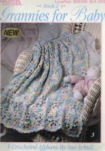 OOP!!! CROCHET GRANNIES FOR BABY BOOK 2 BEAUTIFUL AFGHANS - Picture 1 of 3