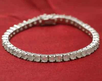 Rainbow Moonstone Gemstone Bracelet 925 Sterling Silver Charm Bracelet Gift - Image 1 of 4