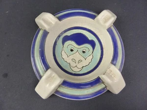 TRES BEAU CENDRIER STYLE ART DECO DECOR SINGE CERAMIQUE MONKEY KERALOUVE 511-2 - Picture 1 of 6