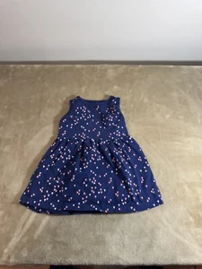Carter’s Girls Heart Print Navy Tank Dress Size 9M - Picture 1 of 4