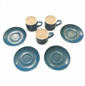Konvolut 3 Tassen mit 4 Untertassen blau Porzellan Kaffee Tee - Bild 1 von 10