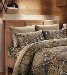 Juego de sábanas de cama de 6 piezas camuflaje súper suave doble tamaño completo queen y king - Imagen 1 de 9