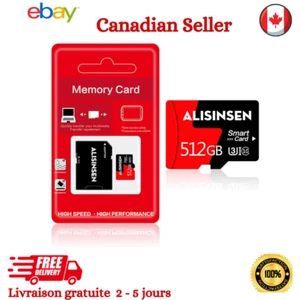 Carte Mémoire Micro SD 512 Go + Adaptateur jusqu'à 200 Mo/s - Photo 1 sur 8