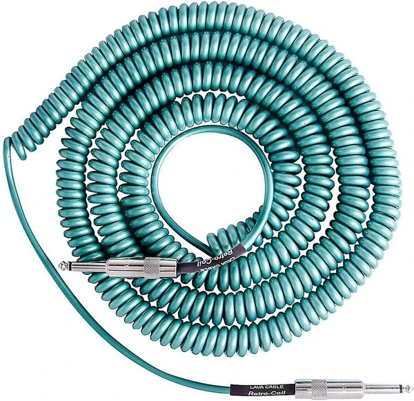 Cable de lava retro bobina instrumento guitarra/bajo cable recto metálico verde, 20 pies Foto 1 de 1