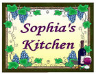 PERSONALIZED GRAPES KITCHEN MAGNET WINE