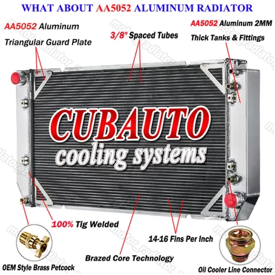 4 Rows Core Aluminum Radiator For Chevy GMC C1500 C2500 C3500 Diesel 1994-2000 - Image 1 of 4