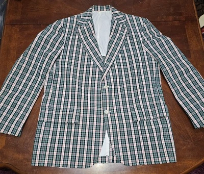 Blazer Abrigo Chaqueta Vintage Vacaciones Navidad Rojo Y Verde A Cuadros Talla L XL Foto 1 de 4