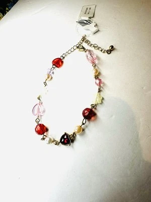 Pulsera Corazón Cuentas Coloridas Urban Outfitters - Rojo, Rosa y Perla Nueva con Etiquetas Foto 1 de 4