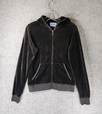 Juicy Couture Full Zip Hoodie Juniors XL Brown Velour Y2K Chest 38"   - Image 1 of 4