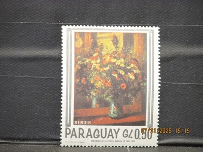El anuncio es: (1) Paraguay-1967 "pinturas de flores", sello postal MNH-MNH Foto 1 de 4