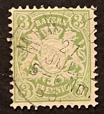 Travelstamps: Germany Bayern Stamps 3 Pfennig Used Handstamped - Image 1 of 4