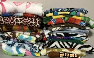 Sewing Fabric Fleece Remnants Lot Assorted Colors and prints 5.8# - Picture 1 of 3