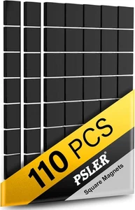 110 Stück Quadrat Magnete Magnetband Streifen - Magnetblätter mit kleinen, schwarzen  - Bild 1 von 7