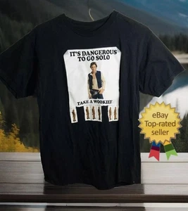 Camiseta para hombre Star Wars "Hans Solo" talla MED. Camiseta parche frontal negra - Imagen 1 de 6