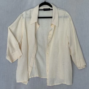 Camisa Regatta Sport Mezcla de Lino Crema Abotonada Talla 16 - Imagen 1 de 7