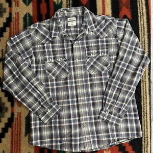 Ariat Retro Fit Pearl Snap Button Down Shirt Men's XL Plaid Western Rodeo Cowboy - Picture 1 of 12