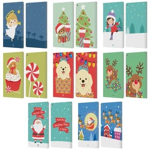 HEAD CASE DESIGNS JOLLY CHRISTMAS TOONS LEATHER BOOK WALLET CASE FOR AMAZON FIRE - Picture 1 of 14