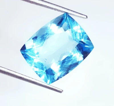 Gemas transparentes con forma de cojín de 9,07 quilates certificadas aguamarina azul con piedras preciosas sueltas Foto 1 de 4