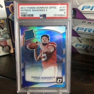 Donruss Optic Patrick Mahomes 2017 clasificación novato Silver Holo #177 - PSA 9 ¡Como nuevo! - Imagen 1 de 2