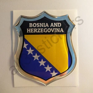 Aufkleber Bosnien und Herzegowina Kfz-Aufkleber Emblem Flagge 3D Fahne Harz - Picture 1 of 3