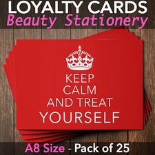 Loyalty Cards - Pack of 25 - massage nail beauty salons spa A8 mini