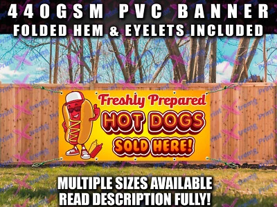 PRINTXTREME LTD HOT DOGS BANNER SIGN SIGNS CAFE RESTAURANT BURGER VAN CATERING TRAILER MARKET