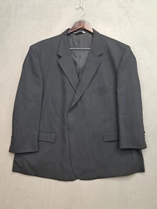 Pronto Uomo Men's Wool Sport Coat Blazer Black Size 56R 2 Button - Picture 1 of 11