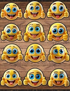 Thumbs Up Emoji Die Cut Vinyl Stickers Set Scrapbooking Laptop Waterbottle  - Picture 1 of 1