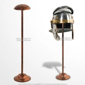 26" Tall Medieval Viking Roman Greek IronHelmet Display Stand Copper Coated - Picture 1 of 3