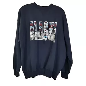 Sudadera gráfica vintage para adultos XL azul marino Alaska jersey casa universitaria 1991 - Imagen 1 de 6