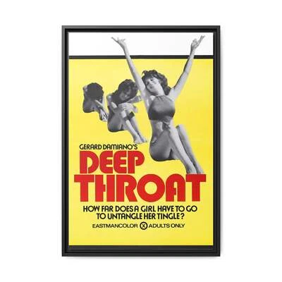 Cult Classic Large Gallery Framed Canvas 20" x 30" Movie Poster Art - Deep Throa - Image 1 of 4