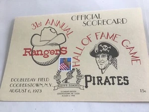 1973 Hall of Fame game scorecard at Cooperstown. Pirates v Rangers Clemente - Picture 1 of 3