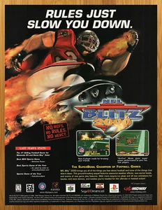1999 NFL Blitz 2000 N64 Nintendo 64 Print Ad/Poster Retro 90s Football Game Art - Picture 1 of 3