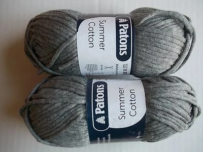 Patons Verano Algodón Tejido Textura Hilo, Pizarra (gris), Lote de 2 (99 yardas cada uno) Foto 1 de 3
