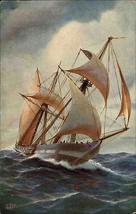 Schiffe ~1910 Marine Galerie Nr. 204 Seefahrt Segelschiff bei Malabor Ship - Picture 1 of 2