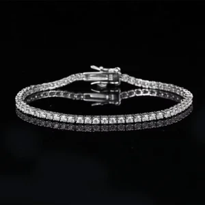 7Ct Round Cut Lab-Created White Diamond Tennis Bracelet 14k White Gold Finish - Picture 1 of 5